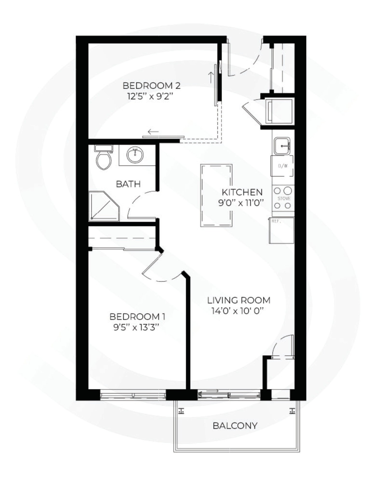 1 Bedroom + Den - Bloom floor plan