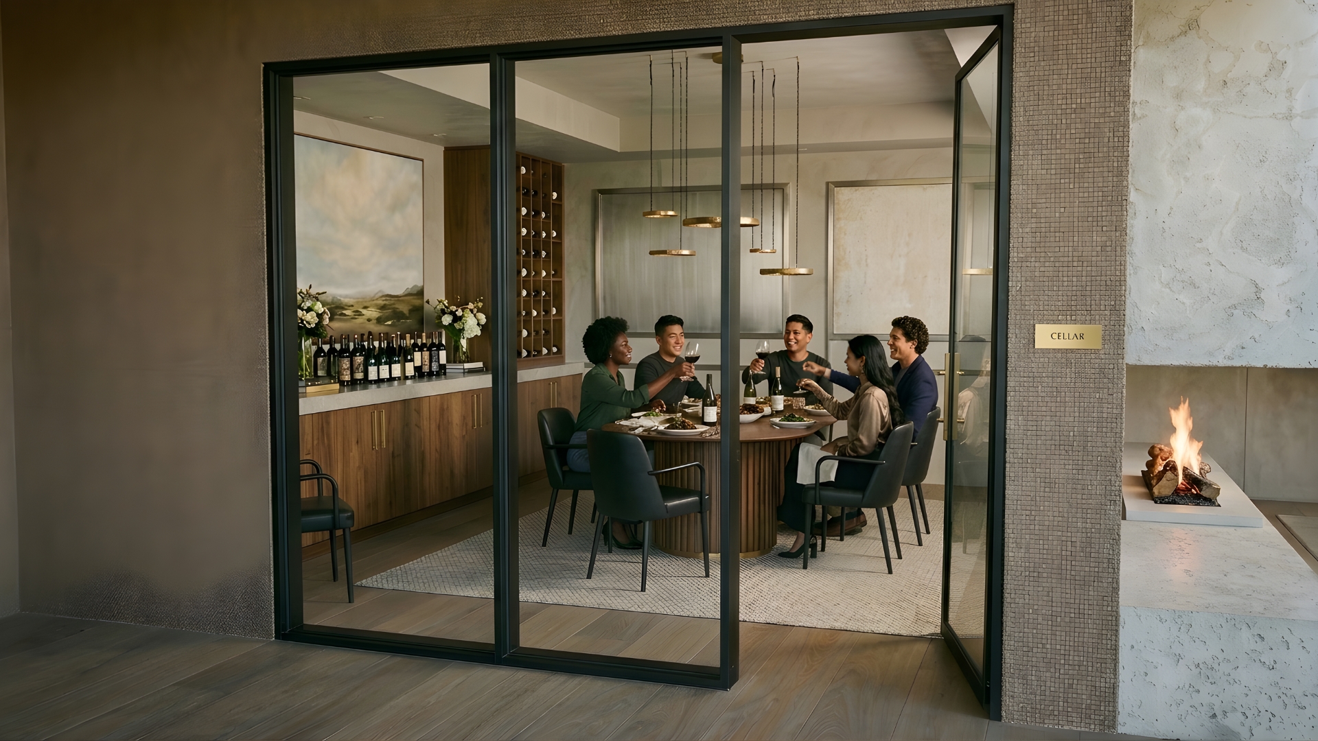 Santé Apartments — Private dining cellar