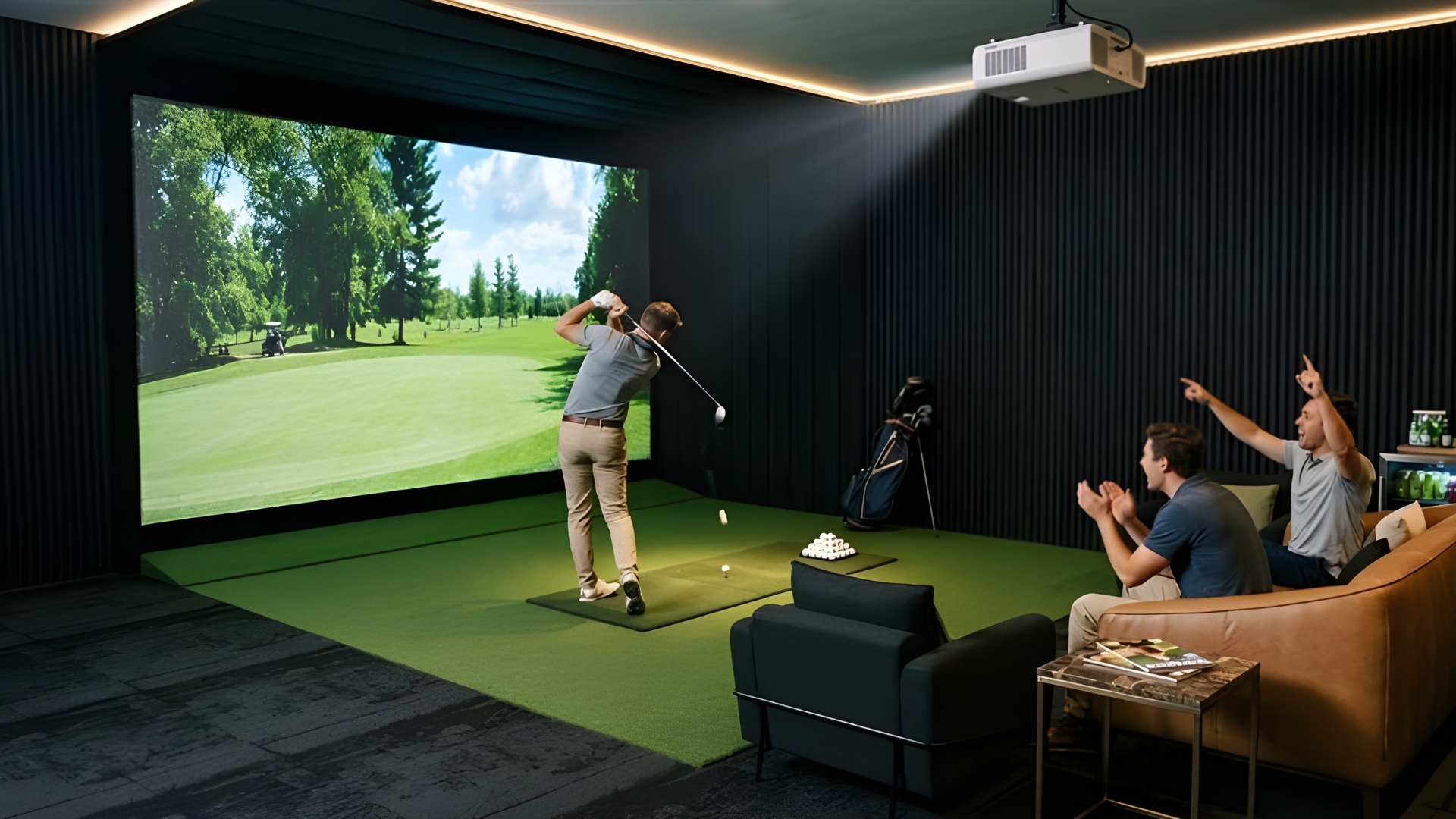 Santé Apartments — Golf simulator lounge